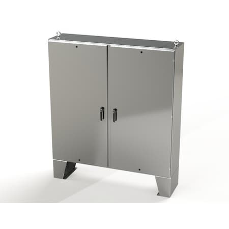 Saginaw Control & Engineering 3 Point Latch with Padlock/Keylock Handle Electrical Enclosures, 72 in H, 18 in D, 72 in W SCE-72EL7218SS6LPPL